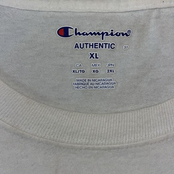 Champion SS men’s Penn State PSU Nittany Lions White out worn used tee T Shirt L - Picture 2 of 3